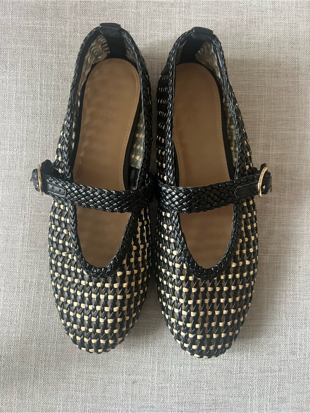 Universal Thread Mary Jane Ballet Flats, black/cream woven, W10, office casual
